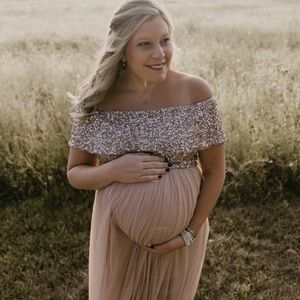 ASOS off the shoulder maternity dress